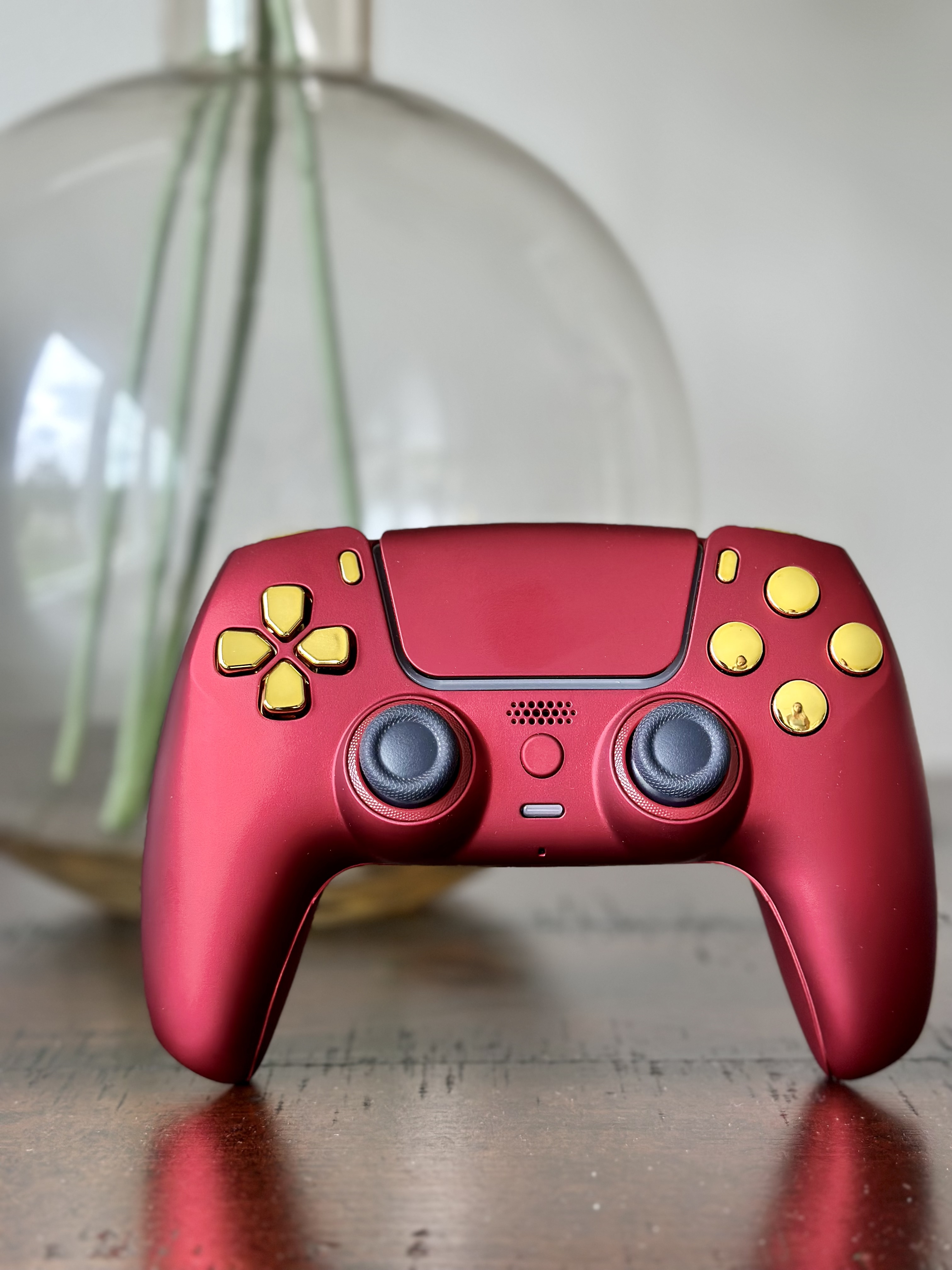 Red & Gold Custom PS5 Controller